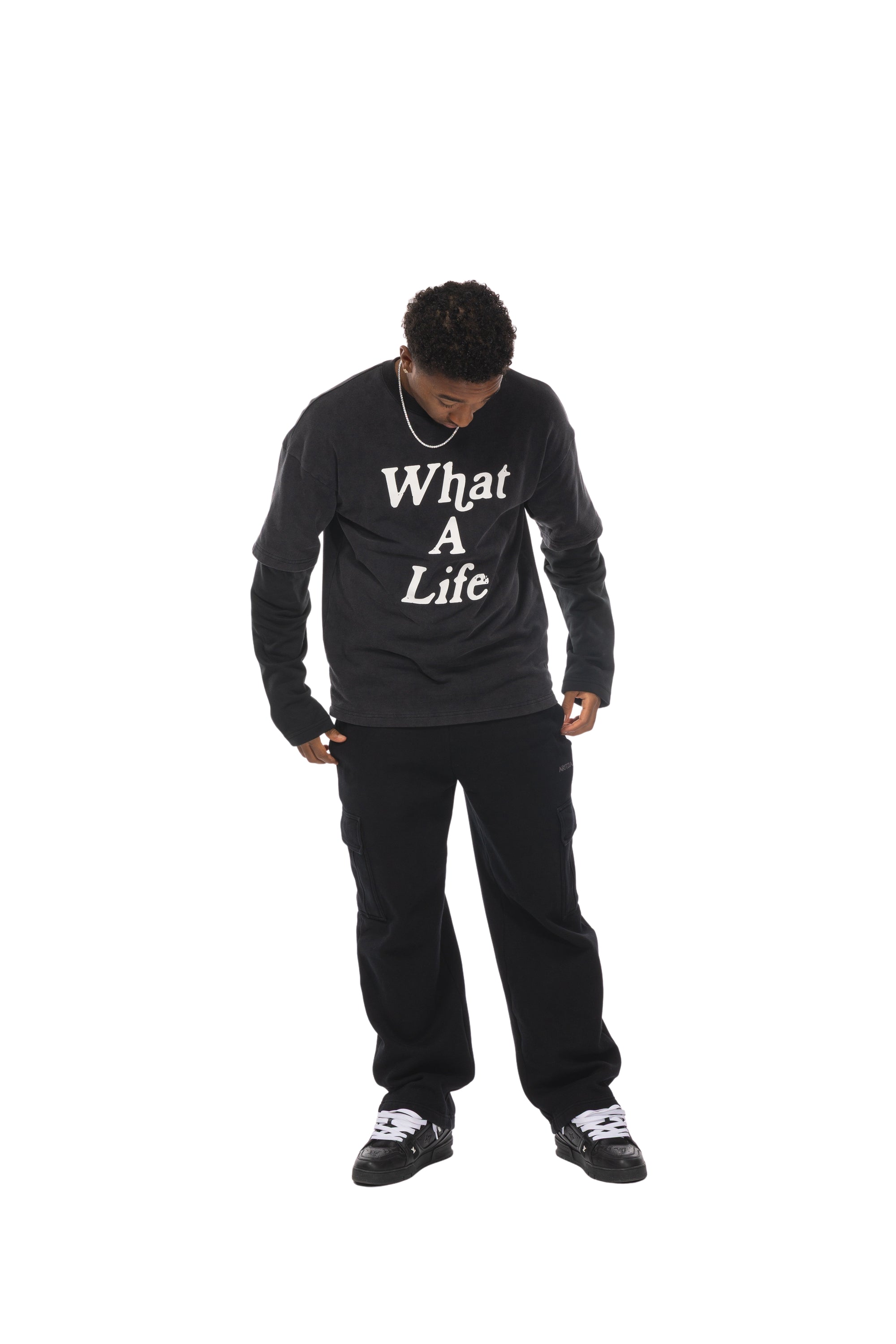 What a Life™ Branded Long Sleeve T-Shirt - Black