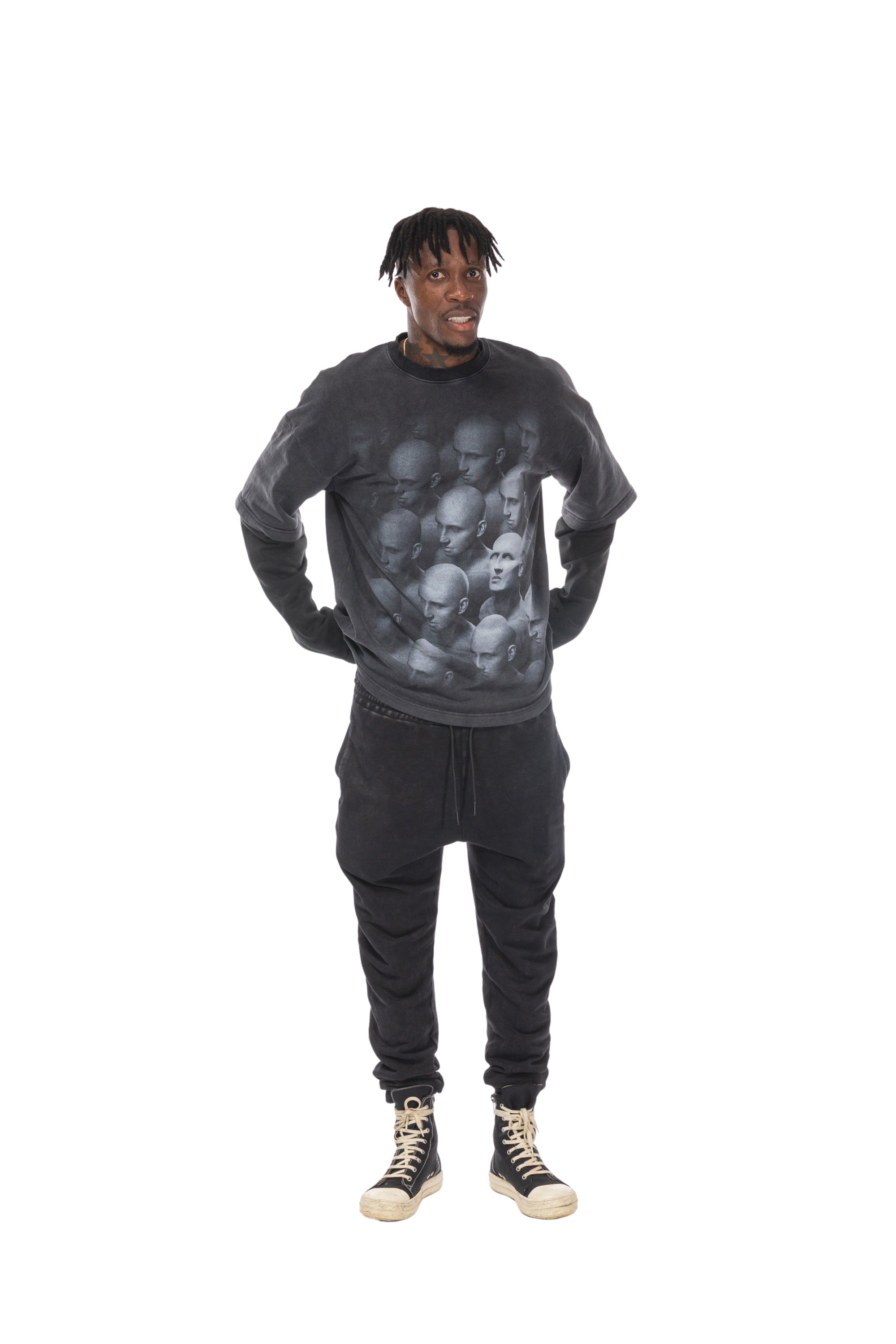 What a Life™ Face Long Sleeve T-Shirt - Black