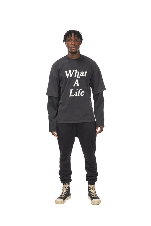 What a Life™ Branded Long Sleeve T-Shirt - Black